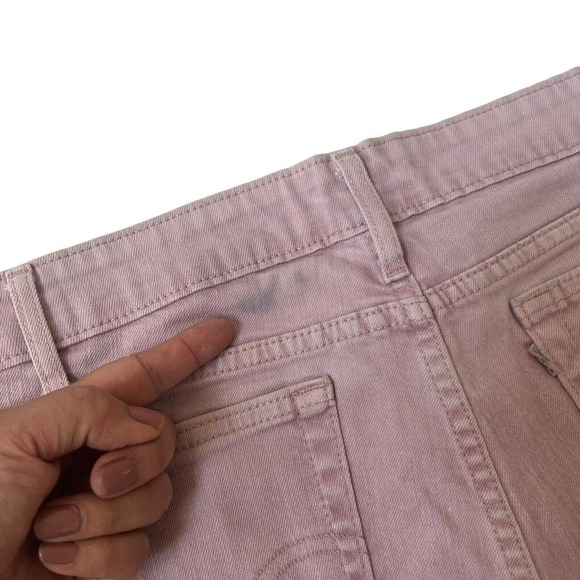 Levis 501 Mauve Pink Jean Denim Shorts Size 12 Frayed Hem - Picture 11 of 14